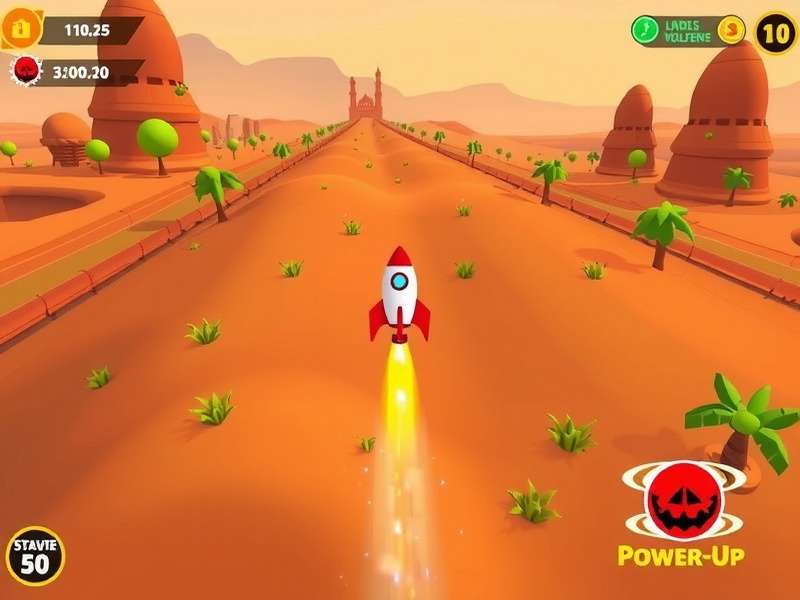 Papri Rocket Run strategy guide showing power-up locations